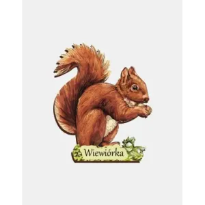 Magnes drewniany WIEWIÓRKA - uroczy dodatek do Twojej lodówki