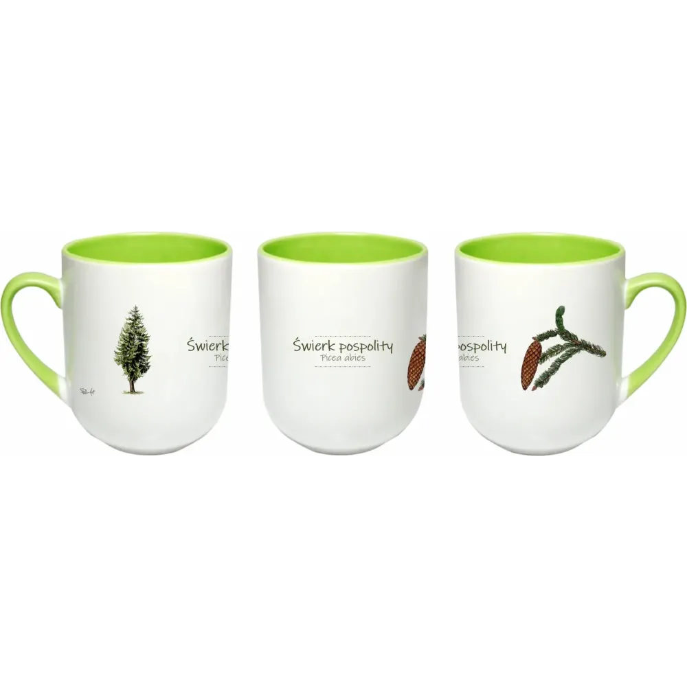 Kubek do kawy i herbaty 290 ml - Design z motywem drzewa - ŚWIERK