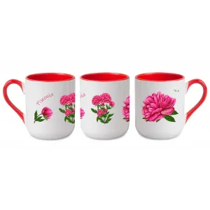 Kubek do kawy i herbaty 290 ml - KWIATY, elegancki i praktyczny - PIWONIA