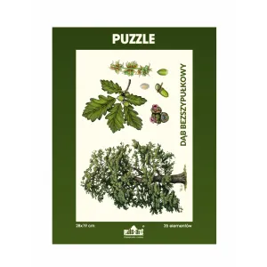Puzzle 35 elementów 19x28 cm HQ z nadrukiem - DRZEWA (drzewo + szyszka)