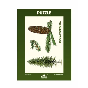 Puzzle 35 elementów 19x28 cm HQ z nadrukiem - DRZEWA (drzewo + szyszka)