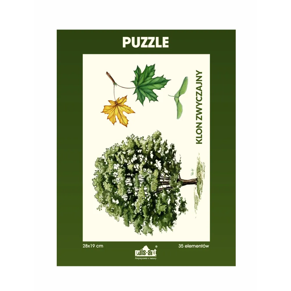 Puzzle 35 elementów 19x28 cm HQ z nadrukiem - DRZEWA (drzewo + szyszka)