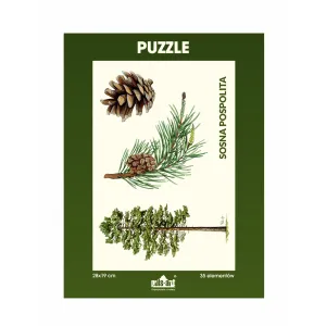 Puzzle 35 elementów 19x28 cm HQ z nadrukiem - DRZEWA (drzewo + szyszka)