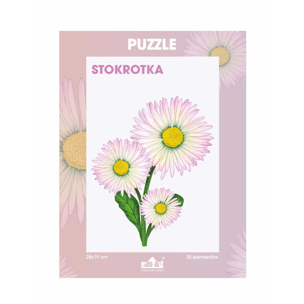 Puzzle 35 elementów z nadrukiem - KWIATY | Idealne dla dzie