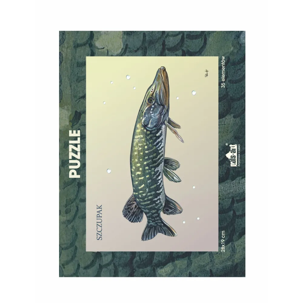 Puzzle 35 elementów z nadrukiem - Ryby Słodkowodne | Sklep Onli