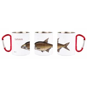 Kubek z czerwonym karabińczykiem - biały - RYBY SŁDKOWODNE