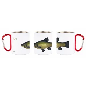 Kubek z czerwonym karabińczykiem - biały - RYBY SŁDKOWODNE