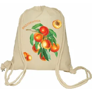 Plecak worek bawełniany Premimum 37x46 naturalny - OWOCE - BRZOSKWINIA