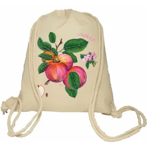 Plecak worek bawełniany Premimum 37x46 naturalny - OWOCE - JABŁKO