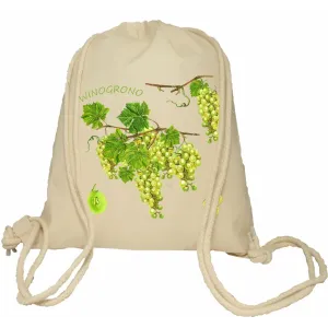 Plecak worek bawełniany Premimum 37x46 naturalny - OWOCE - WINOGRONO