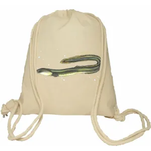 Plecak worek bawełniany Premimum 37x46 naturalny - RYBY SŁODKOWODNE - WĘGORZ