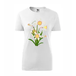 Stylowa Koszulka Bawełniana Damska - Biała z Kwiatowym Wzorem