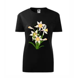 Koszulka Bawełniana Damska Czarna z Kwiatami - Modny i Wygo