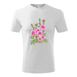 Modna koszulka dziecięca z białymi kwiatami