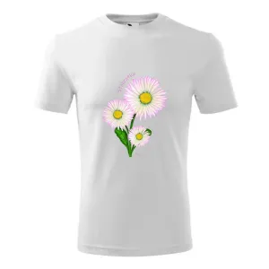 Modna koszulka dziecięca z białymi kwiatami