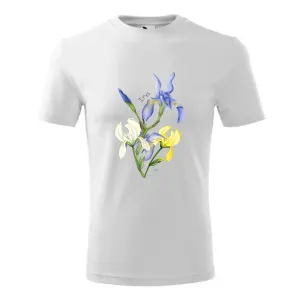 Modna Koszulka Bawełniana Męska Biała z Kwiatowym Wzorem