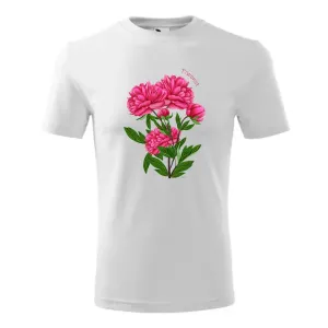 Modna Koszulka Bawełniana Męska Biała z Kwiatowym Wzorem