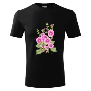 Koszulka Męska Czarna Premium z Kwiatowym Wzorem